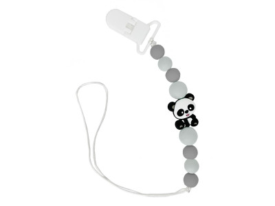 Ланцюжок для пустушки "Панда" MGZ-0509(Gray) силіконовий