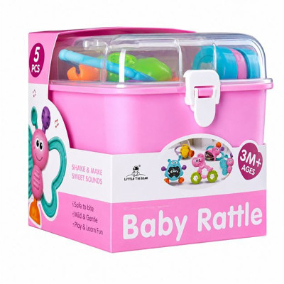 Набір дитячих брязкалець "Baby rattle" 3172(Pink) у наборі 5 штук