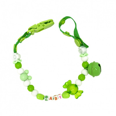 Ланцюжок для пустушки MGZ-0500(Green) з дзвіночком