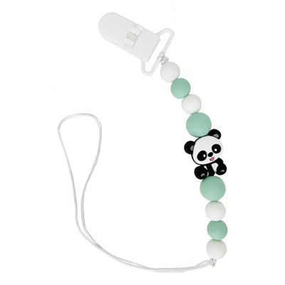 Ланцюжок для пустушки "Панда" MGZ-0509(Turquoise) силіконовий