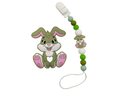 Прорізувач WD210921 Зайчик силіконове намисто Зелений