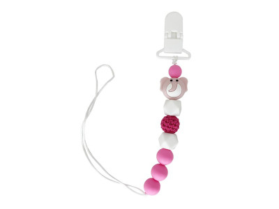 Ланцюжок для пустушки "Слон" MGZ-0508(Pink) силіконовий