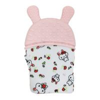 Прорізувач-рукавичка "Зайчик" MGZ-0404(Pink) на липучці