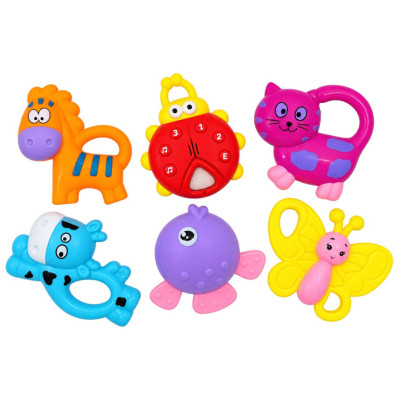 Набір дитячих брязкалець "Baby toys" 2826-2 у наборі 6 штук Набір дитячих брязкалець "Baby toys" 2826-2 у наборі 6 штук