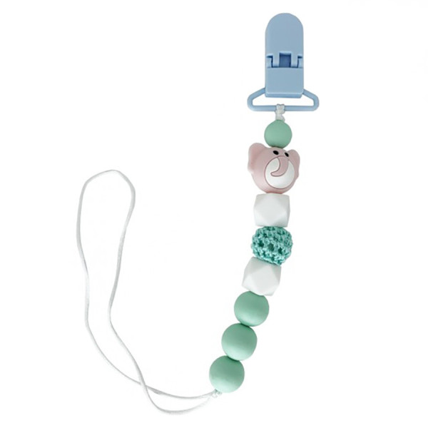Ланцюжок для пустушки "Слон" MGZ-0508(Turquoise) силіконовий
