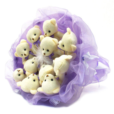 Букет з іграшок Ведмедики лавандовий 5346IT з 11ю іграшками