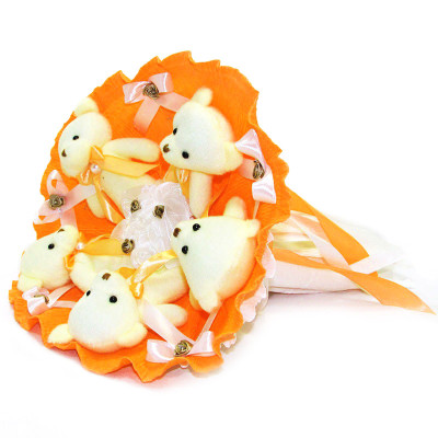 Букет з іграшок Ведмедики помаранчевий 5345IT з 5ю іграшками