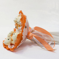 Букет з іграшок Ведмедики помаранчевий 5345IT з 5ю іграшками