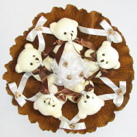 Букет з мяких іграшок 5 ведмедиків 5287IT коричневий