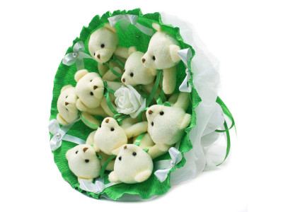 Букет з іграшок Ведмедики смарагдовий 5352IT з 9ю іграшками
