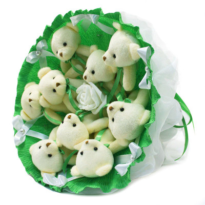 Букет з іграшок Ведмедики смарагдовий 5352IT з 9ю іграшками
