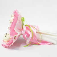 Букет з мяких іграшок 5 ведмедиків 5288IT рожевий