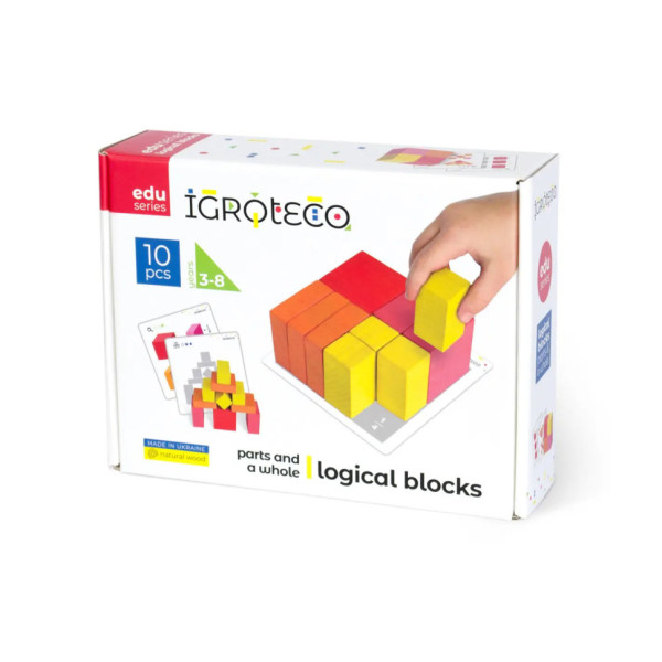 Дитячі деревяні кубики "Частини та ціле" Igroteco 900460 20 кубиків