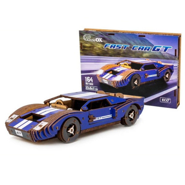 Дерев’яний 3D конструктор Fast car Gt Puz-26915 164 деталі Дерев’яний 3D конструктор Fast car Gt Puz-26915 164 деталі