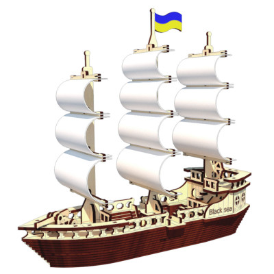 Дерев'яний конструктор "Вітрильний Корабель" OPZ-008, 148 деталей