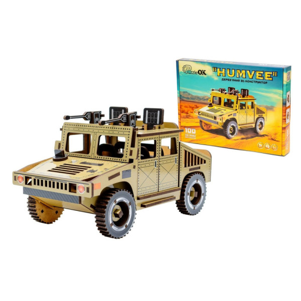 Деревяний 3D конструктор "Humvee" Puz-00927 100 деталей