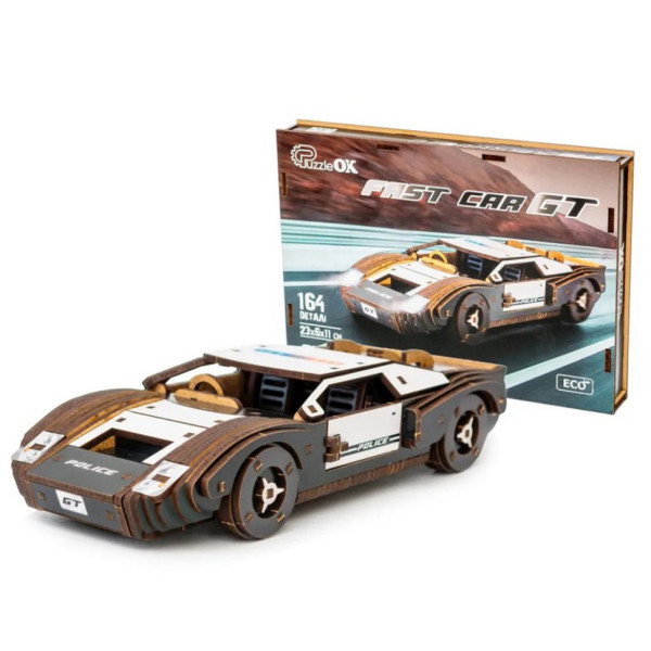 Дерев’яний 3D конструктор Fast car Gt Puz-26916 164 деталі Дерев’яний 3D конструктор Fast car Gt Puz-26916 164 деталі