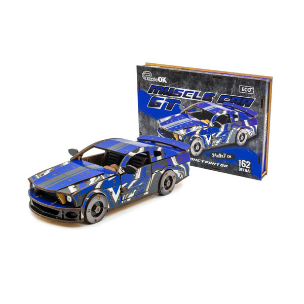 Дерев'яний 3D конструктор Mustang GT Puz-00642 162 деталей