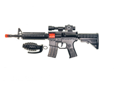 Іграшковий автомат-тріскачка "M16" з гранатою Golden Gun 803 Іграшковий автомат-тріскачка "M16" з гранатою Golden Gun 803