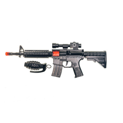 Іграшковий автомат-тріскачка "M16" з гранатою Golden Gun 803 Іграшковий автомат-тріскачка "M16" з гранатою Golden Gun 803