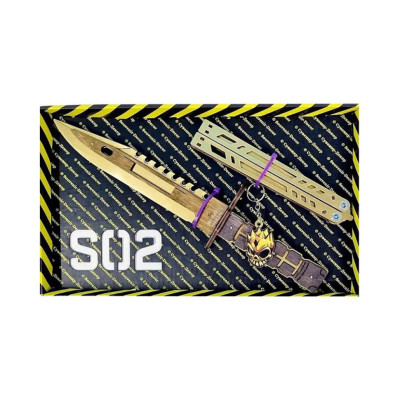 Набір ножів сувенірних деревяних SO-2 "МЕТЕЛЬ LEGASY & M-9 BAYONET GOLD" SO2-2-B