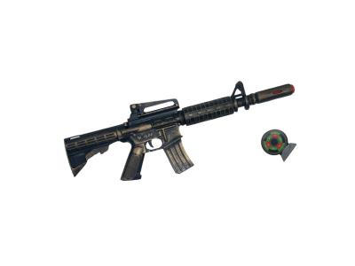 Іграшковий автомат з мякими кулями M16 PF Golden Gun 910GG Золотий Іграшковий автомат з мякими кулями M16 PF Golden Gun 910GG Золотий