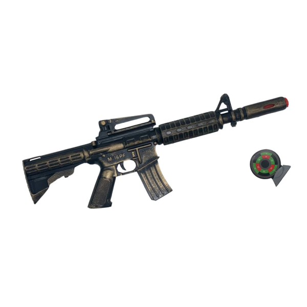 Іграшковий автомат з мякими кулями M16 PF Golden Gun 910GG Золотий Іграшковий автомат з мякими кулями M16 PF Golden Gun 910GG Золотий