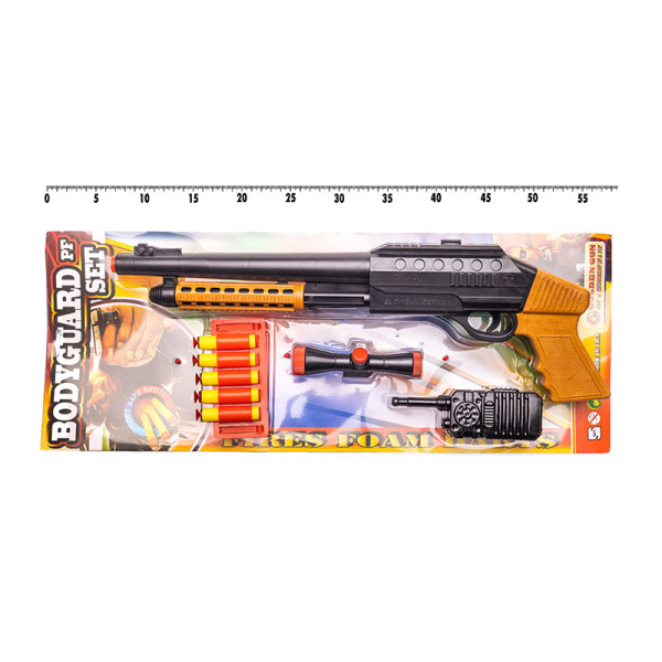 Іграшковий дробовик "Bodyguard" з мякими кулями Golden Gun 921GG Іграшковий дробовик "Bodyguard" з мякими кулями Golden Gun 921GG