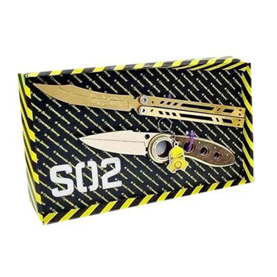 Набір ножів сувенірних деревяних SO-2 "МЕТЕЛЬ LEGASY & ВИКИДУХ ФЛІП BLACK" SO2-5-B