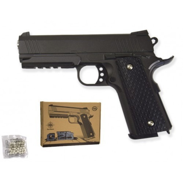 Страйкбольний пістолет "Colt 1911 Rail" Galaxy G25 метал чорний Страйкбольний пістолет "Colt 1911 Rail" Galaxy G25 метал чорний