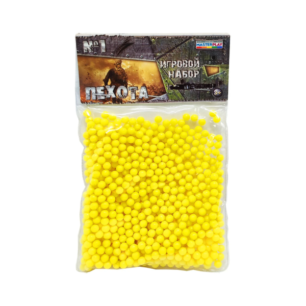 Пластикові кульки для дитячої зброї 1-152 6 мм 1000 шт Жовтий Пластикові кульки для дитячої зброї 1-152 6 мм 1000 шт Жовтий