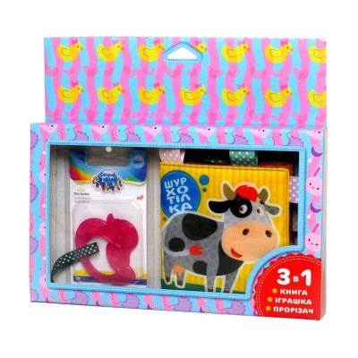 Мяка книжка-шуршалка "Корівка" Книжковий хмарочос 403754 з прорізувачем