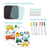 Дорожня книга для малювання "Транспорт" 301046 6 кольорових маркерів