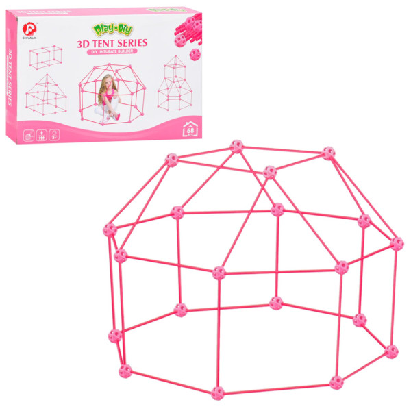 Дитячий конструктор-намет 3D Tent Series 137-1(Pink) 68 деталей каркасний