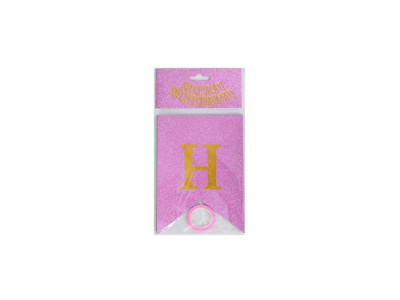 Гірлянда з прапорцями "Happy Birthday" MK 5955(Pink) рожева