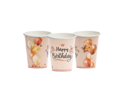 Набір паперових склянок "Happy Birthday" кульки 7036-0072, 10 шт