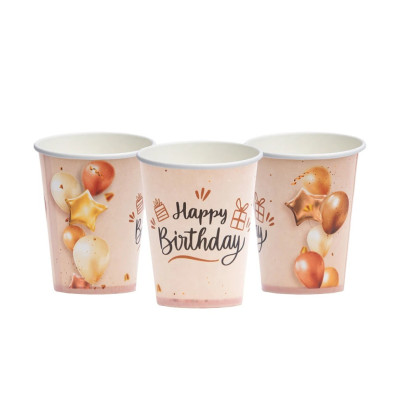 Набір паперових склянок "Happy Birthday" кульки 7036-0072, 10 шт