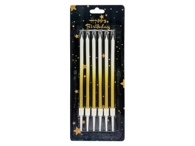 Набір свічок для торта "Градієнт" JY-1059(Gold) 6 штук розмір 13 см