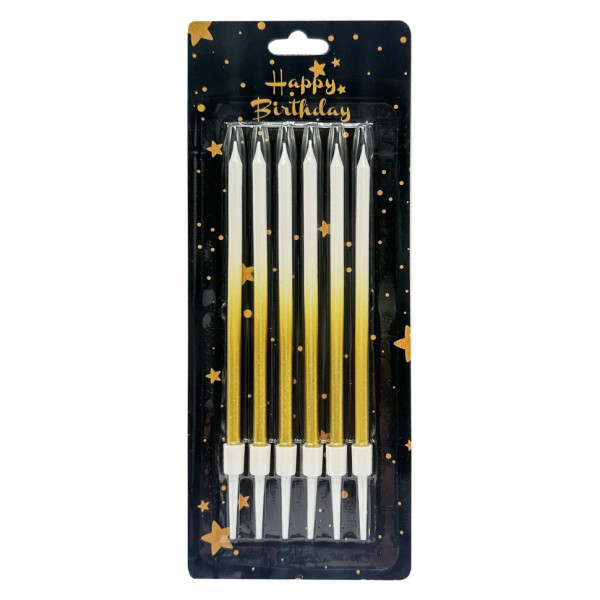 Набір свічок для торта "Градієнт" JY-1059(Gold) 6 штук розмір 13 см