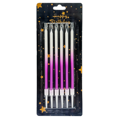 Набір свічок для торта "Градієнт" JY-1059(Violet) 6 штук розмір 13 см