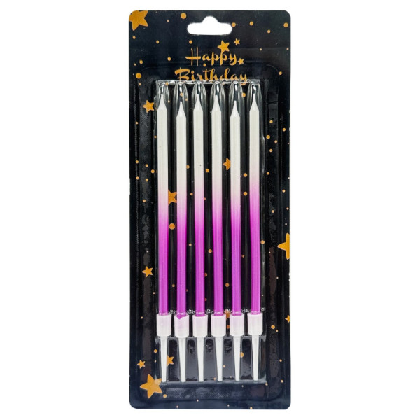 Набір свічок для торта "Градієнт" JY-1059(Violet) 6 штук розмір 13 см