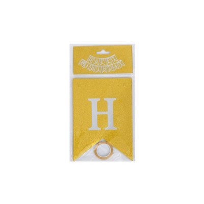 Гірлянда з прапорцями "Happy Birthday" MK 5955 (Gold) золота