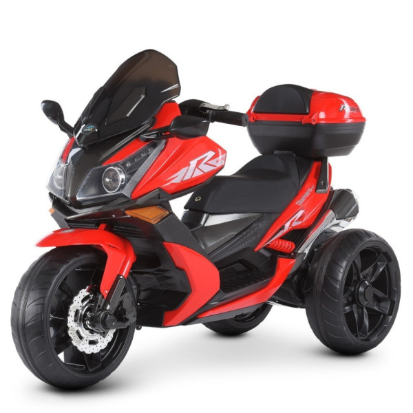 Дитячий електромобіль Мотоцикл M 4852EL-3 1аккум12V7AH 2мотора 35W шкір.сид. EVA червоний