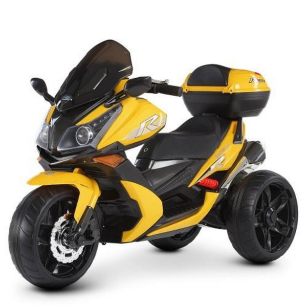 Дитячий електромобіль Мотоцикл M 4852EL-6 1аккум12V7AH 2мотора 35W шкір.сид. EVA чорно-жовтий
