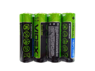 Батарейка лужна Videx Alkaline Videx LR6 AAx4 LR06/AA блістер 4 штуки пальчики блістер