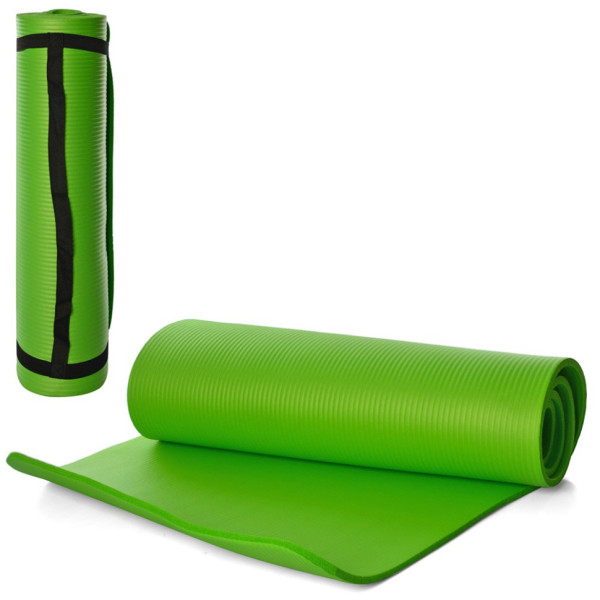 Килимок для йоги «Profi» MS 2608-27-GR NBR розмір 183 х 61 см товщина 10 мм