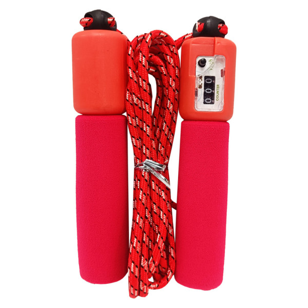 Скакалка з лічильником MS 0345 мяка ручка Червоний