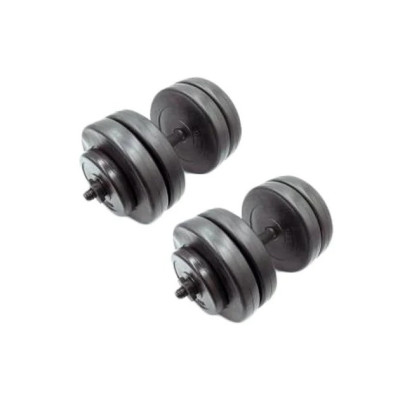 Гантелі складальні композитні в пластиковій оболонці Rock Pro 2 шт по 255 кг NE-PL-G-025-2