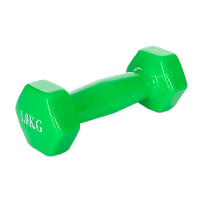 Гантель для фітнесу M 0289-GR з вініловим покриттям 1 кг зелений
