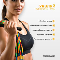 Бісерна скакалка EasyFit EF-2820-MD FreeRope мультиколор 27 м